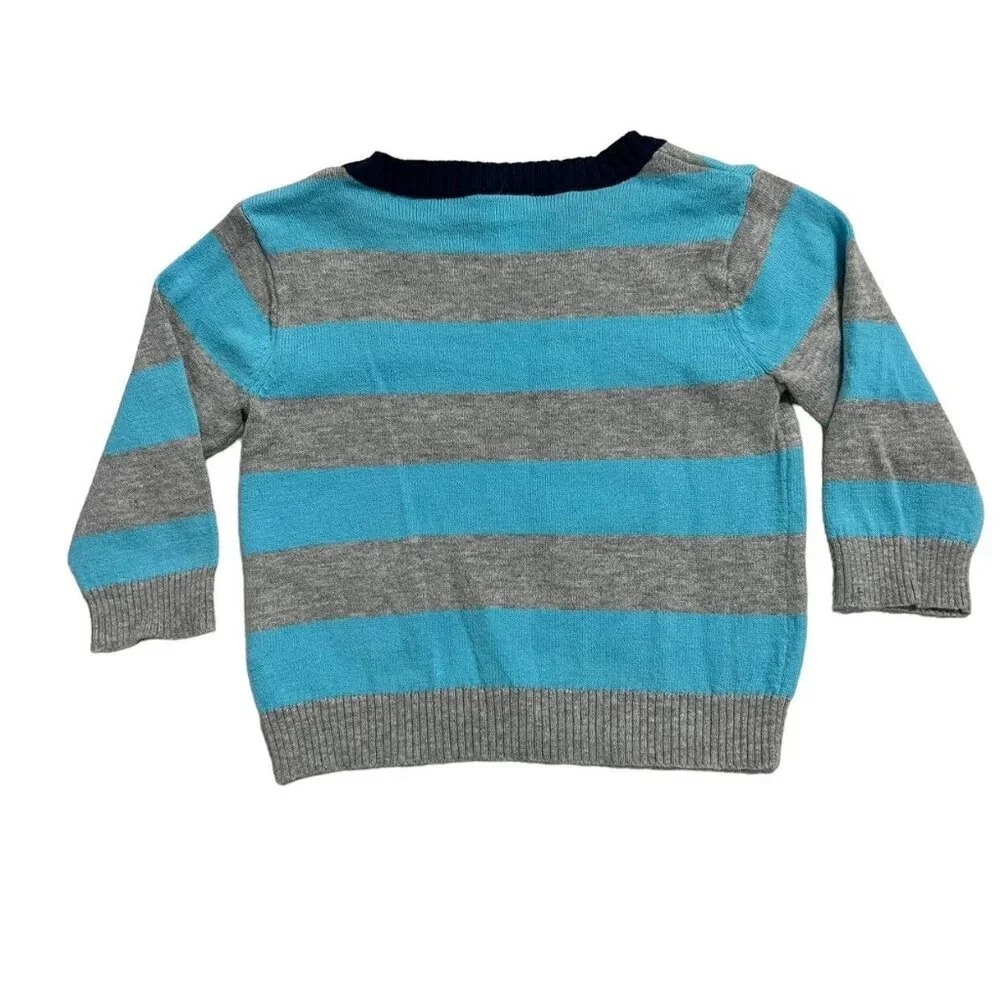 Carter's 6m Grey & Blue Striped Sweater & Pants Set